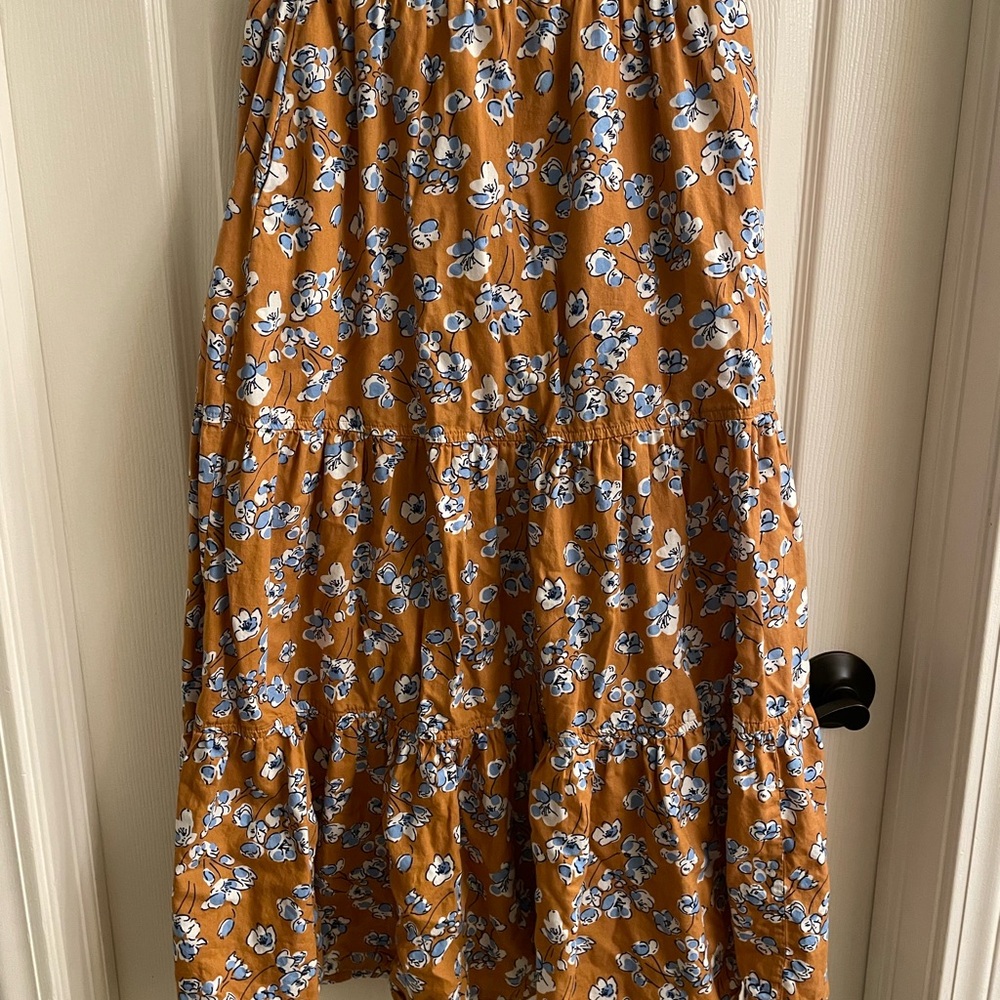 Pact Women's Maxi Skirt - Orange and Blue Floral